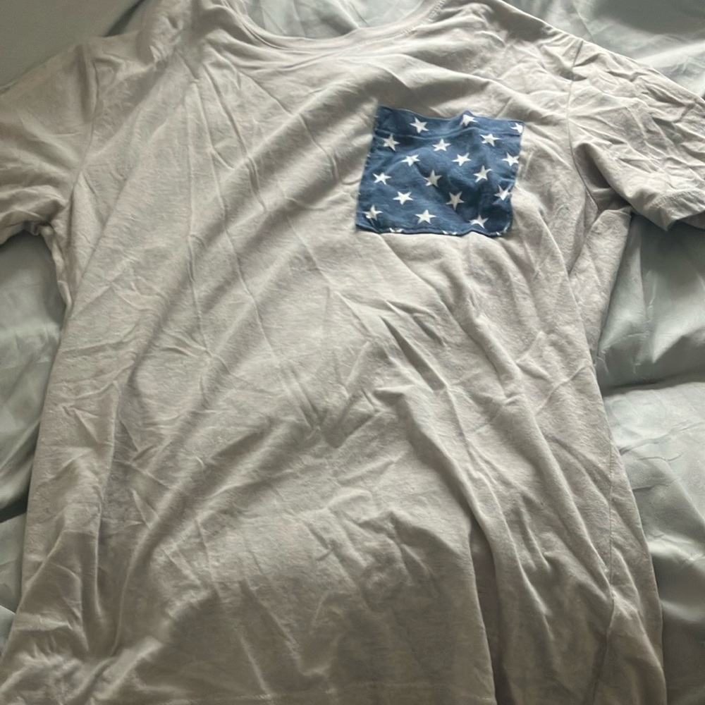 Boy’s Gray T-Shirt with Blue Star Pocket